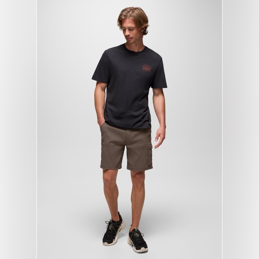 Prana Stretch Zion Short In Brown “Mud” Performance Casual Size 40 & 10” Inseam